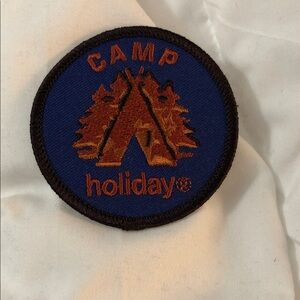 Rare Camp Holiday Blue and Brown Patch